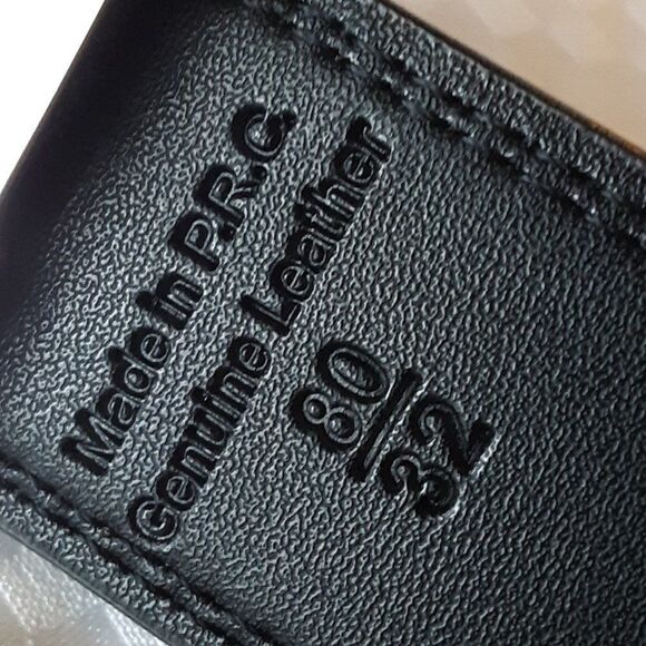 Zanzara Men Black Leather Black/Brown Belt 32/80 - Picture 6 of 12